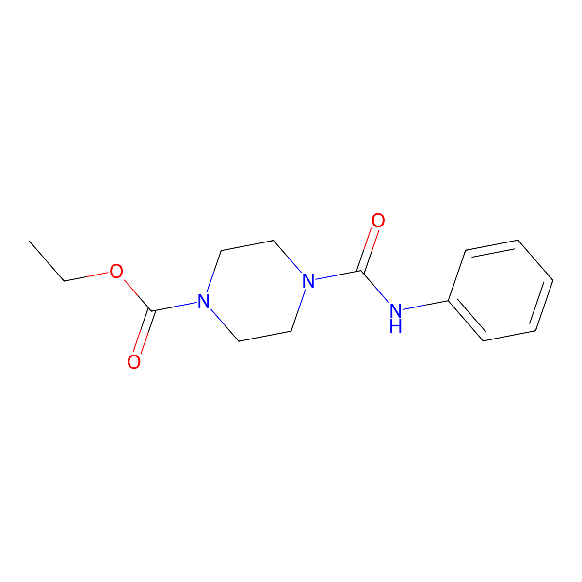 Ethyl 4-(phenylcarbamoyl)piperazine-1-carboxylate molecular structure, CAS 358992-20-8