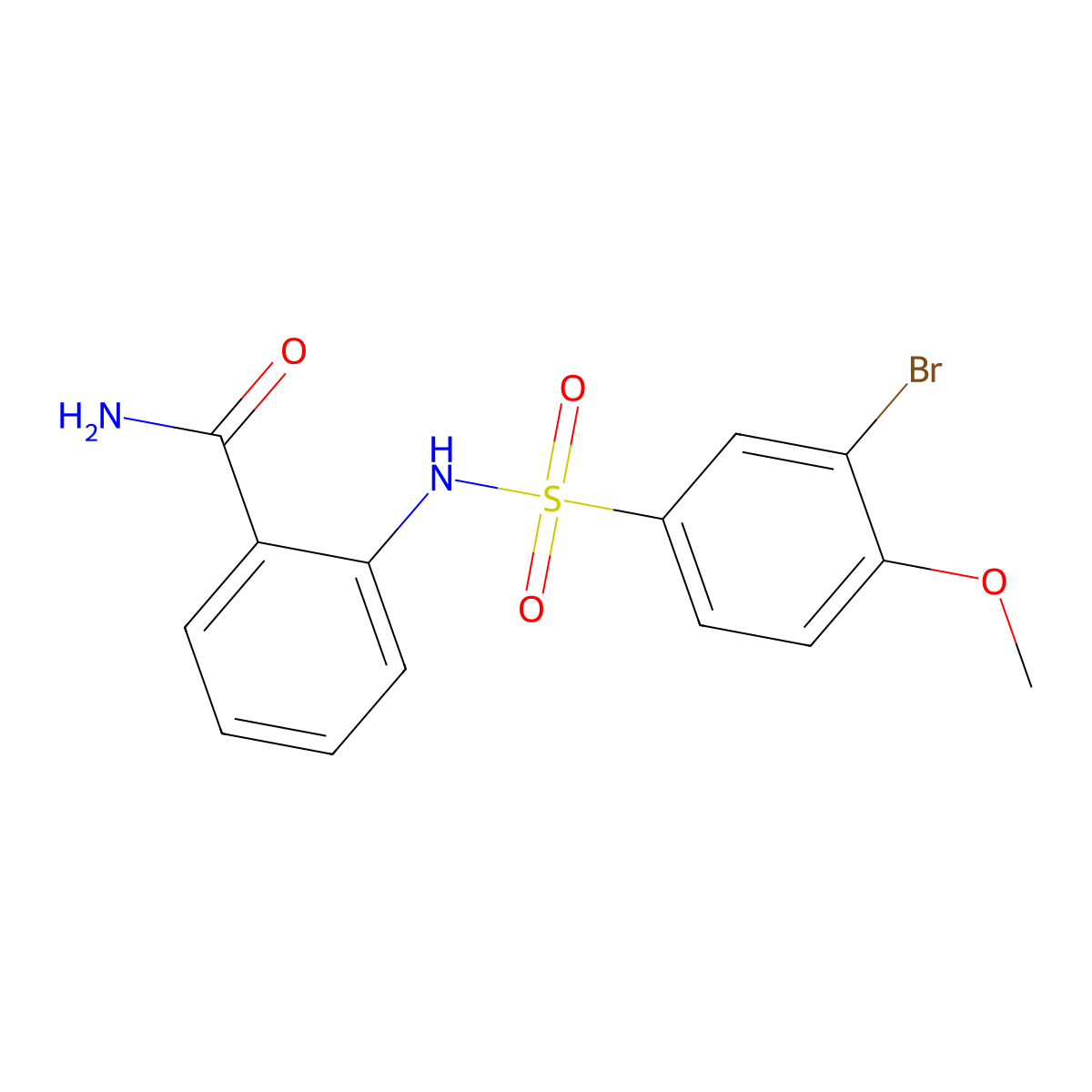 2-[(3-Bromo-4-methoxyphenyl)sulfonylamino]benzamide molecular structure, CAS 358998-94-4