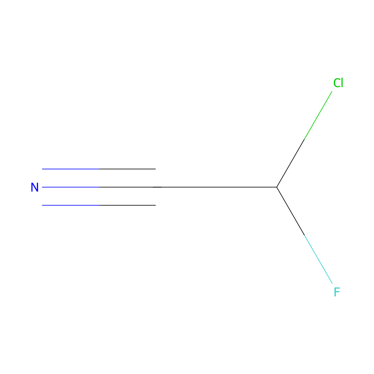 Chlorofluoroacetonitrile molecular structure, CAS 359-05-7