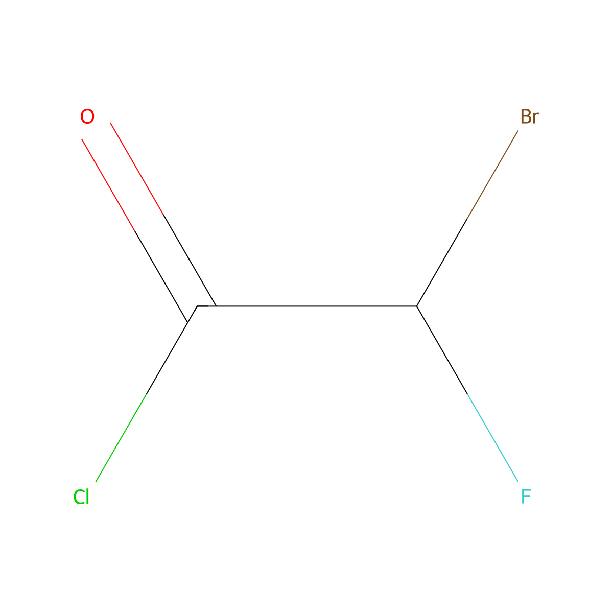 2-Bromo-2-fluoroacetyl chloride molecular structure, CAS 359-23-9