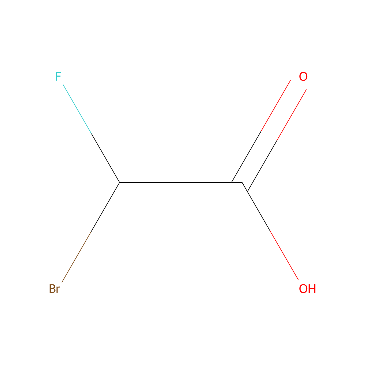 Bromofluoroacetic acid molecular structure, CAS 359-25-1