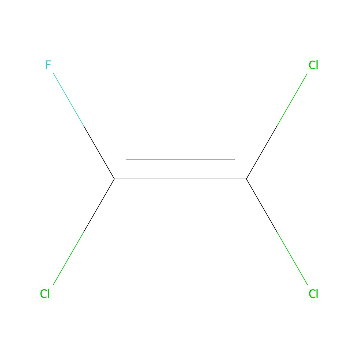 Trichlorofluoroethylene molecular structure, CAS 359-29-5