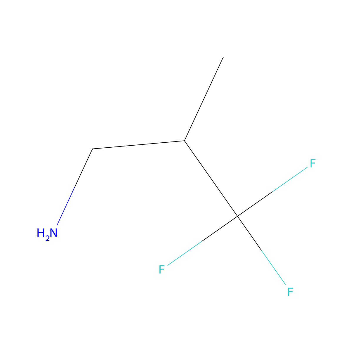 1-Propanamine, 3,3,3-trifluoro-2-methyl- molecular structure, CAS 359-42-2
