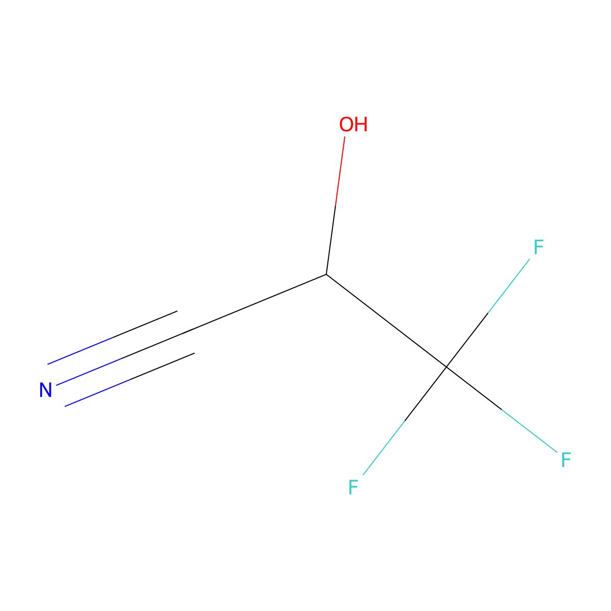 3,3,3-Trifluoro-2-hydroxy-propionitrile molecular structure, CAS 359-44-4