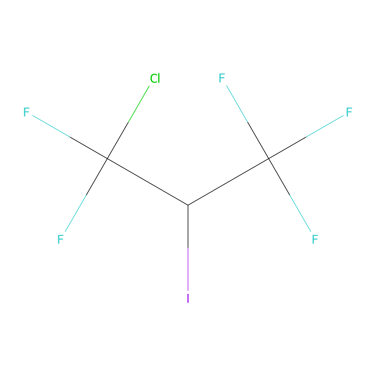 1-Chloro-1,1,3,3,3-pentafluoro-2-iodopropane molecular structure, CAS 359-59-1