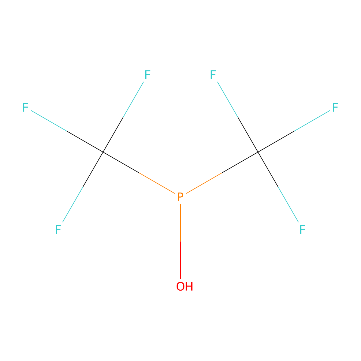 Bis(trifluoromethyl)phosphinous acid molecular structure, CAS 359-65-9