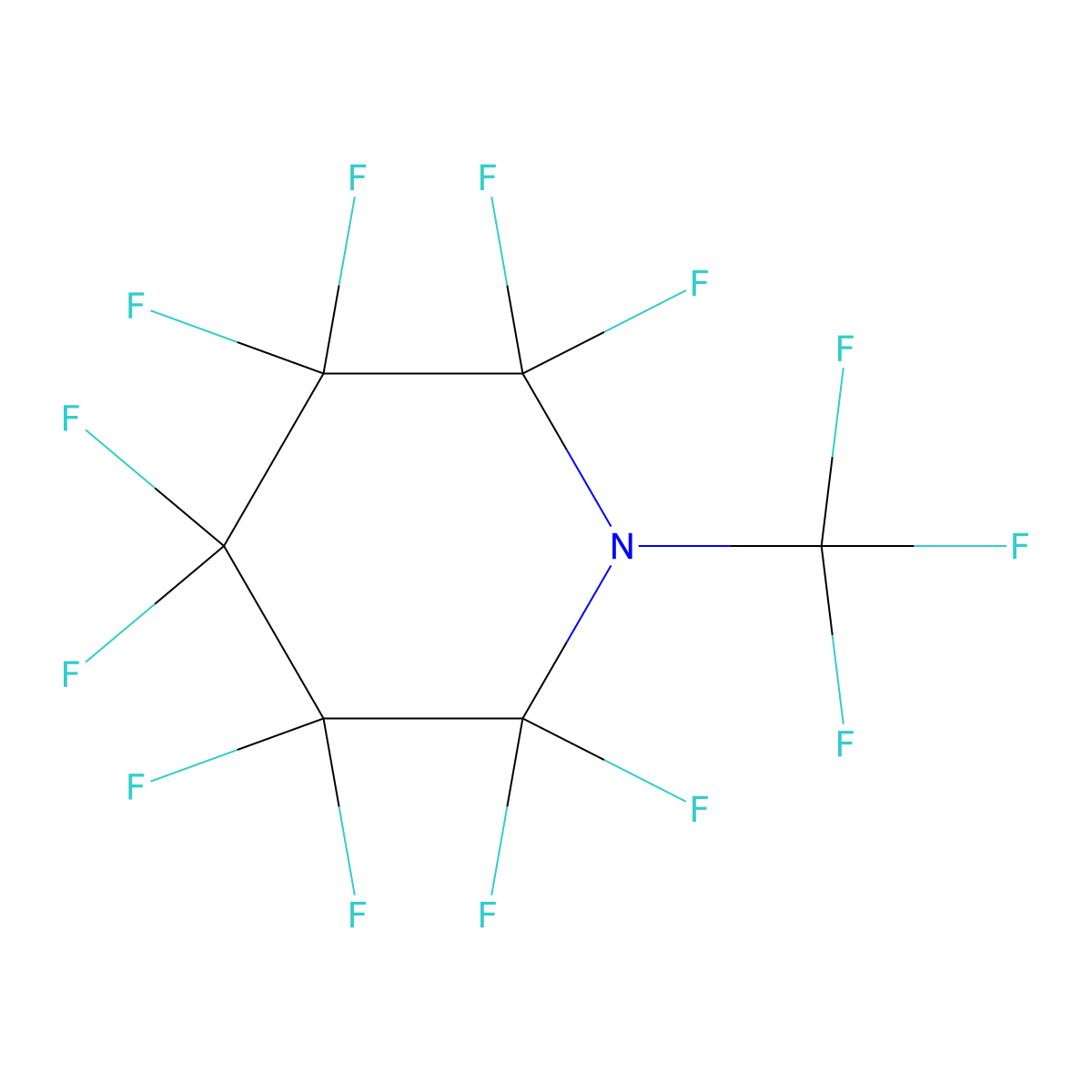 2,2,3,3,4,4,5,5,6,6-Decafluoro-1-(trifluoromethyl)piperidine molecular structure, CAS 359-71-7