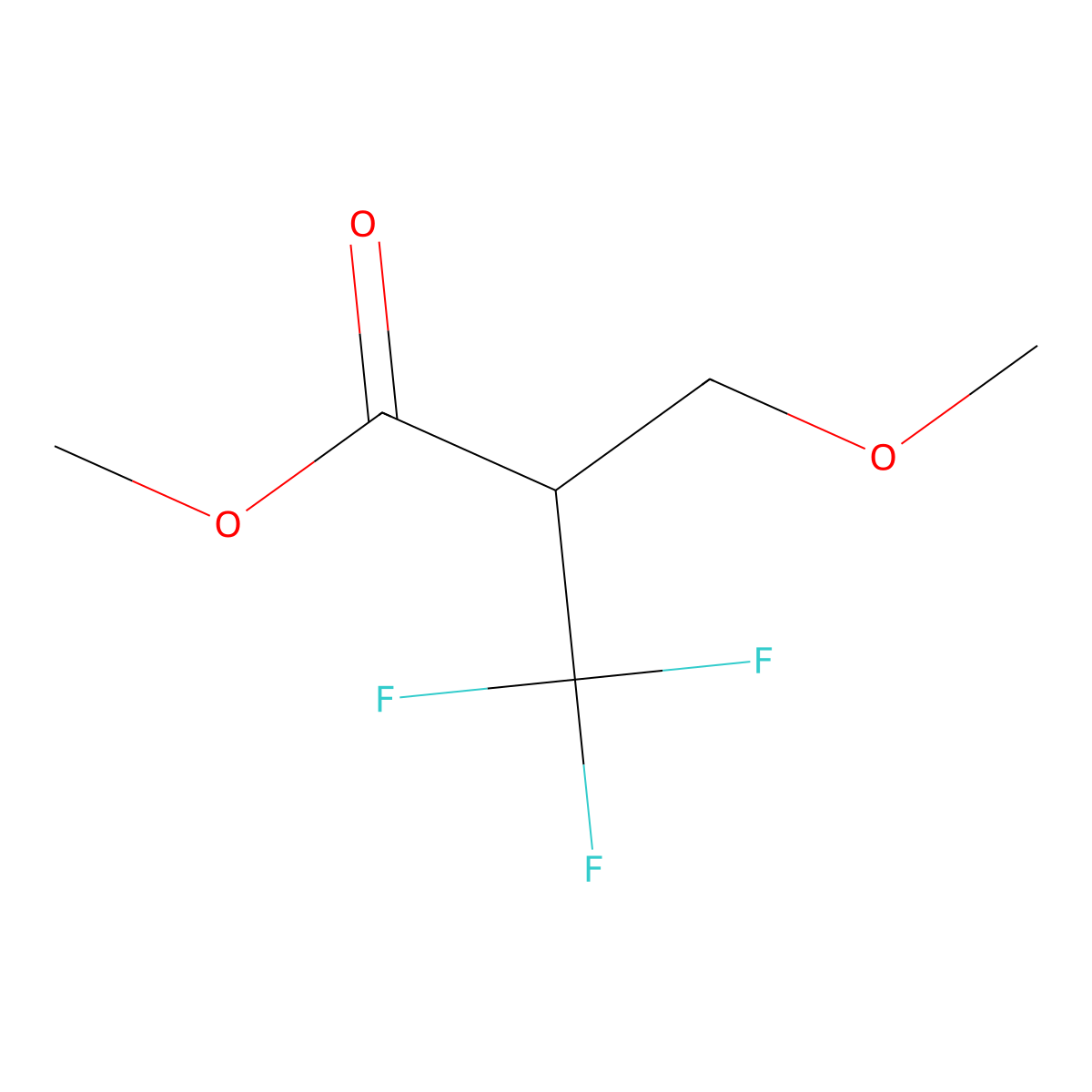 Methyl 3,3,3-trifluoro-2-(methoxymethyl)propanoate molecular structure, CAS 359-88-6