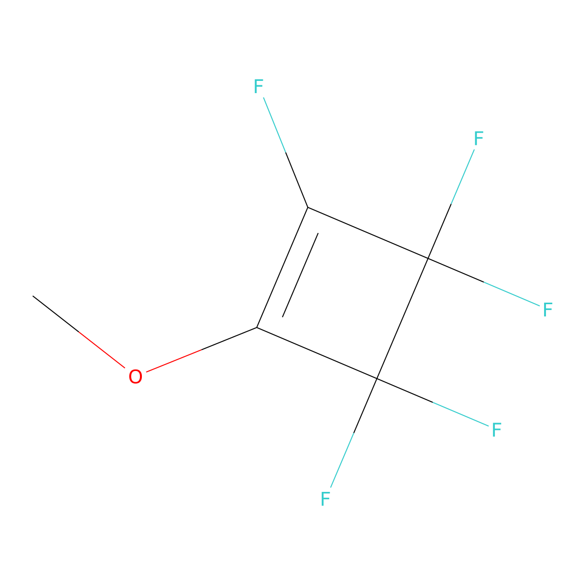 1,3,3,4,4-Pentafluoro-2-methoxycyclobutene molecular structure, CAS 359-98-8