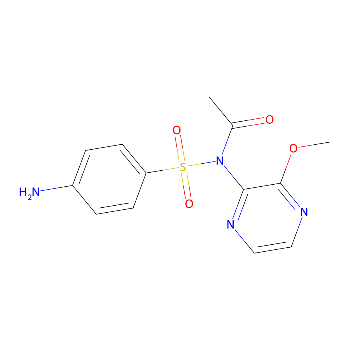 Acetyl sulfamethoxypyrazine molecular structure, CAS 3590-05-4