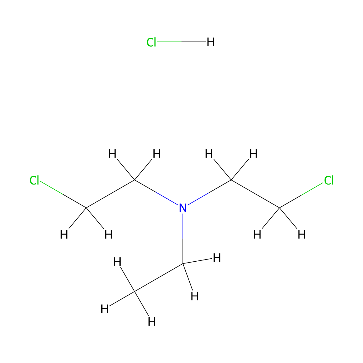 Triethylamine, 2,2'-dichloro-, hydrochloride molecular structure, CAS 3590-07-6