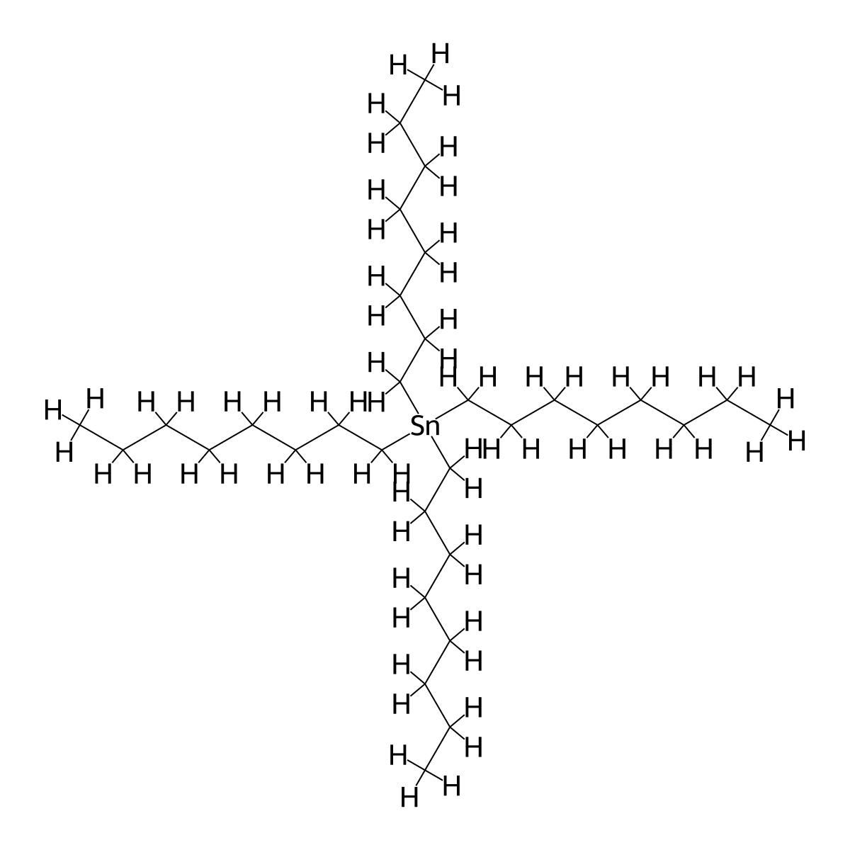 Tetraoctyltin molecular structure, CAS 3590-84-9