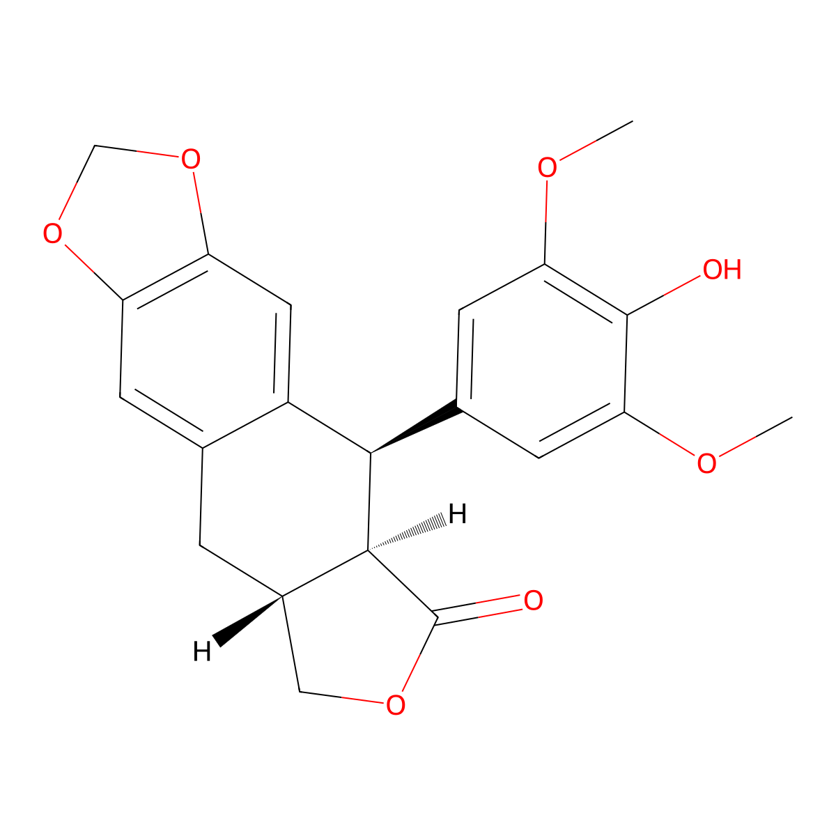 4'-Demethyldeoxypodophyllotoxin molecular structure, CAS 3590-93-0