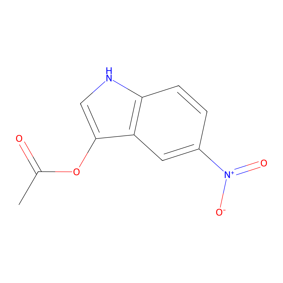 5-nitro-1H-indol-3-yl acetate molecular structure, CAS 35901-65-6