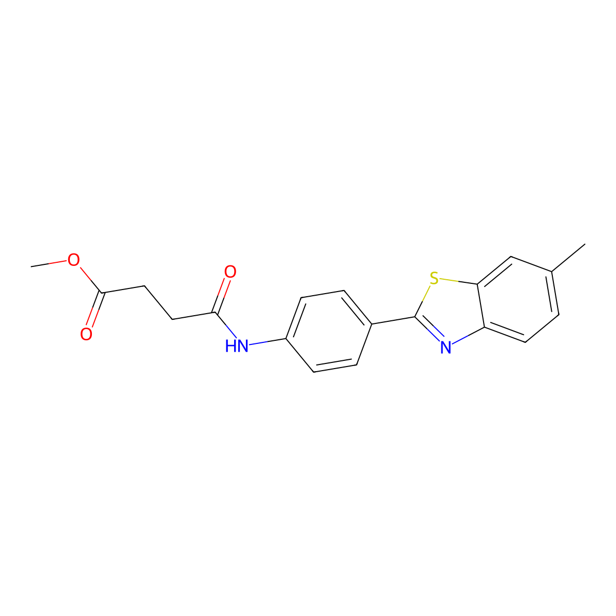 Methyl 4-[4-(6-methyl-1,3-benzothiazol-2-yl)anilino]-4-oxobutanoate molecular structure, CAS 359010-86-9