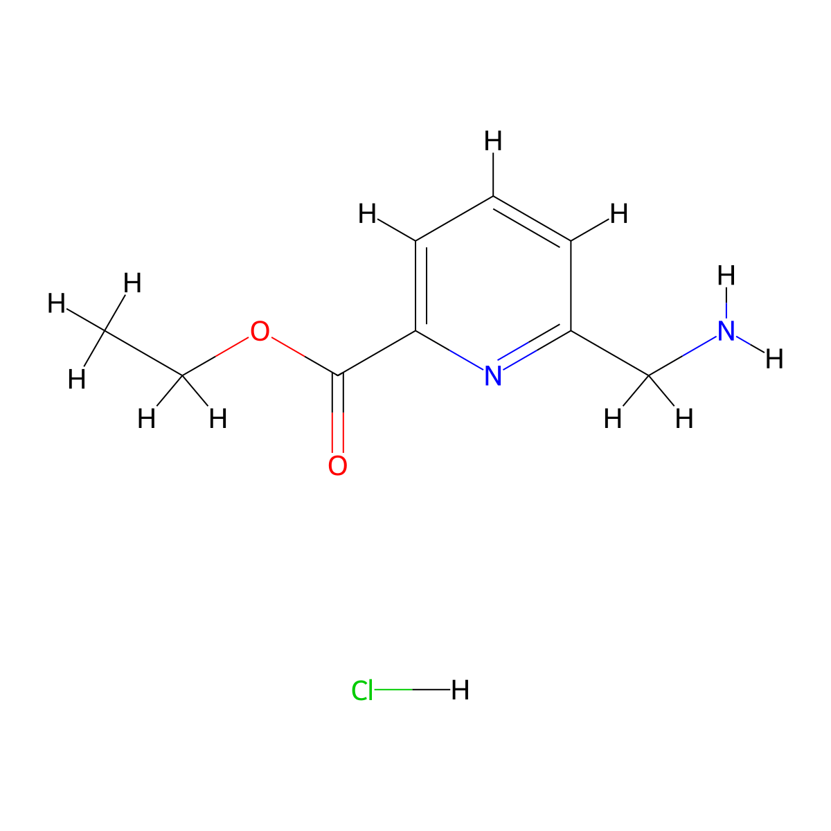 Ethyl 6-(aminomethyl)picolinate hydrochloride molecular structure, CAS 359015-11-5