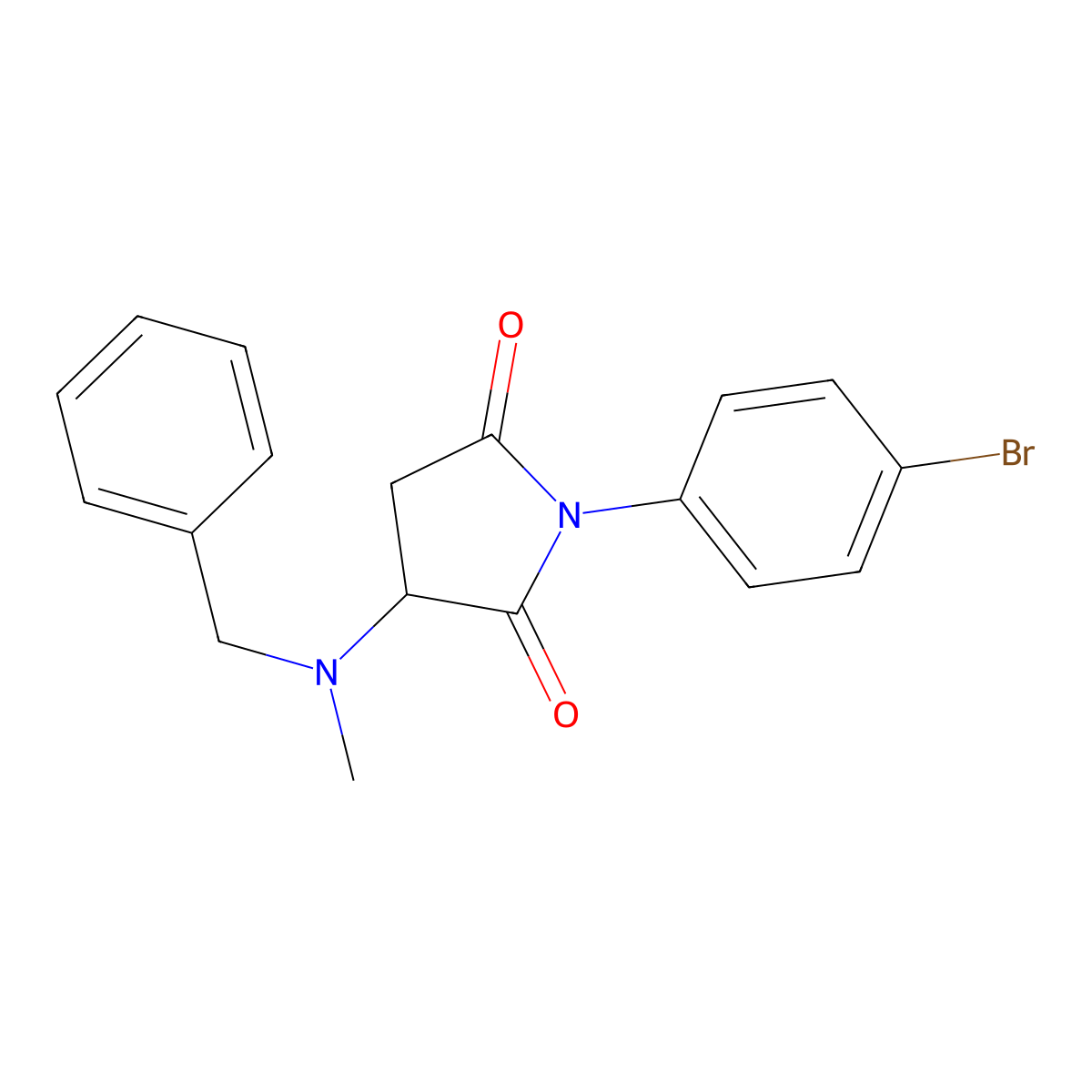 3-[Benzyl(methyl)amino]-1-(4-bromophenyl)pyrrolidine-2,5-dione molecular structure, CAS 359017-16-6