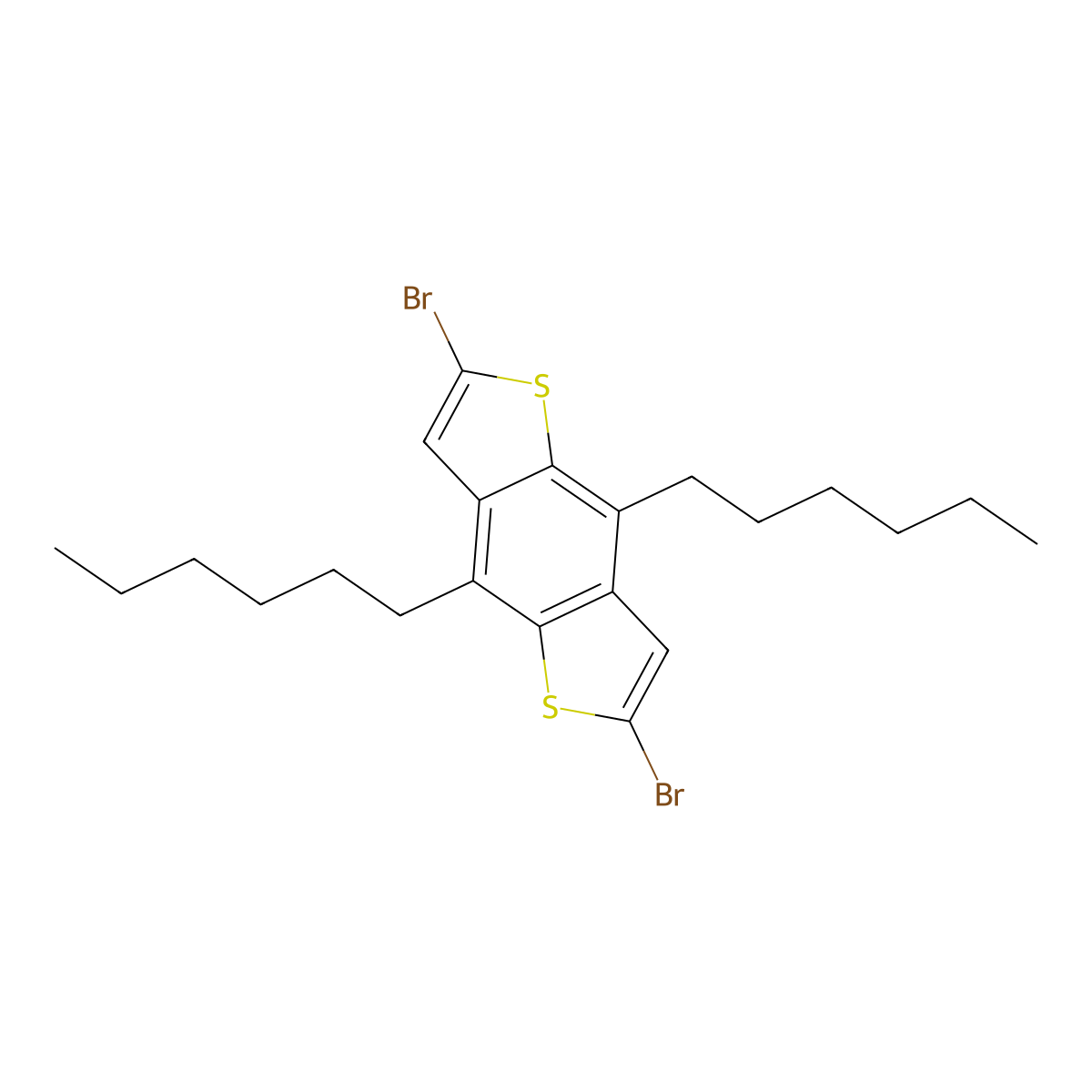 2,6-Dibromo-4,8-dihexylbenzo[1,2-b:4,5-b']dithiophene molecular structure, CAS 359017-65-5