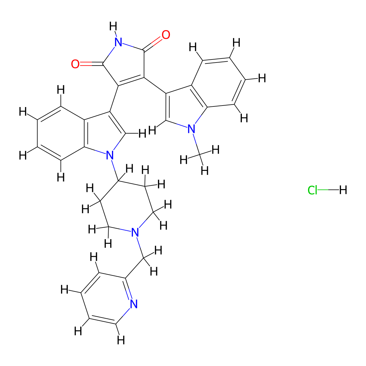 Enzastaurin Hydrochloride molecular structure, CAS 359017-79-1