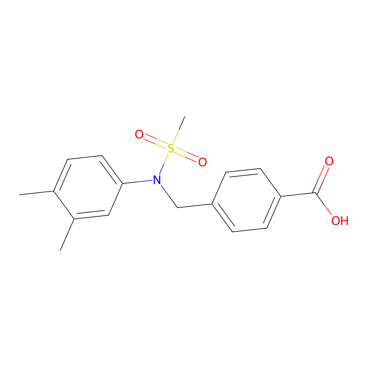 4-{[(3,4-Dimethylphenyl)(methylsulfonyl)amino]methyl}benzoic acid molecular structure, CAS 359020-78-3