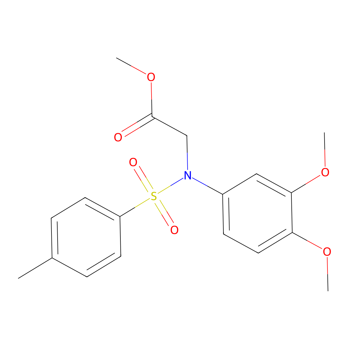 methyl N-(3,4-dimethoxyphenyl)-N-[(4-methylphenyl)sulfonyl]glycinate molecular structure, CAS 359027-98-8