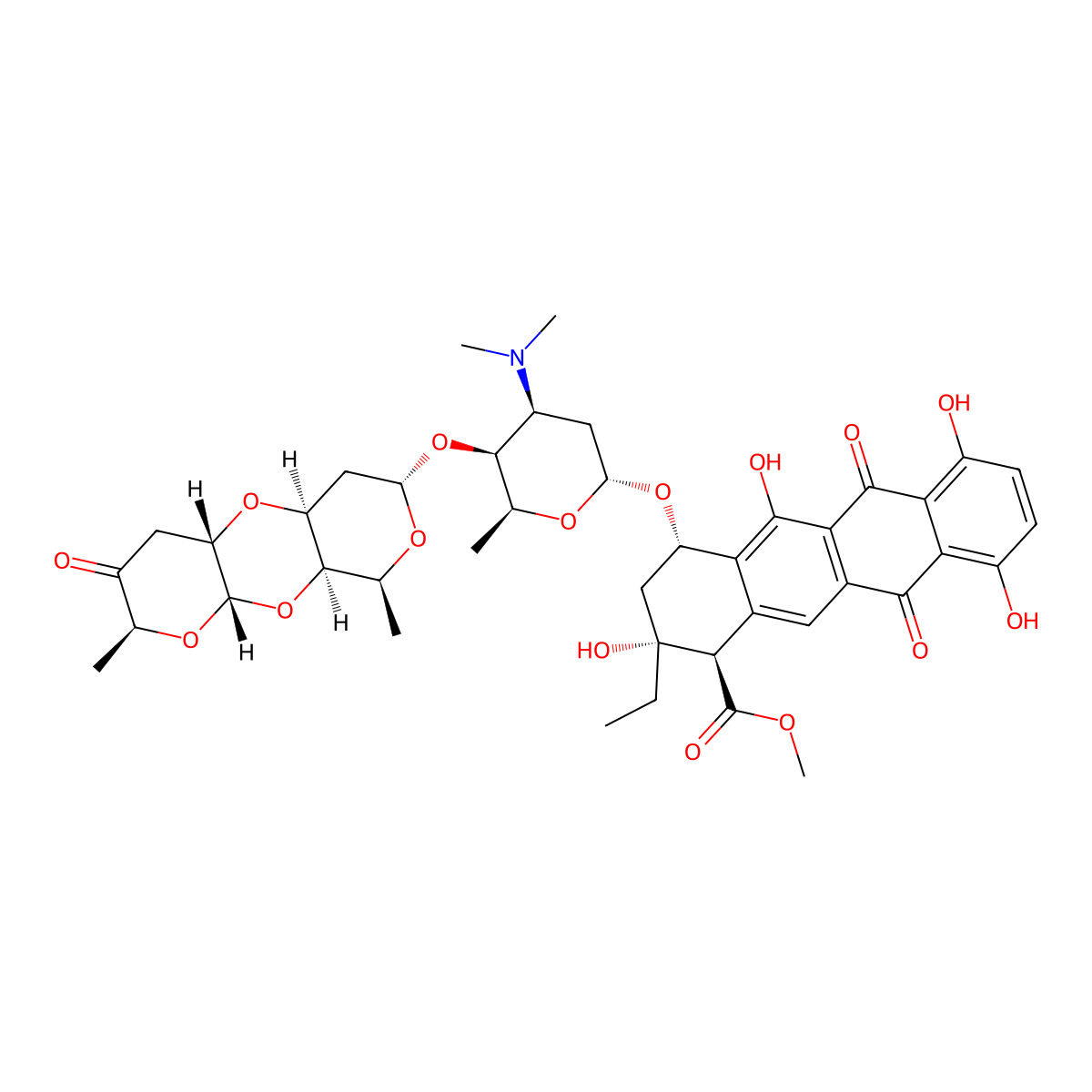 Cinerubin B molecular structure, CAS 35906-51-5