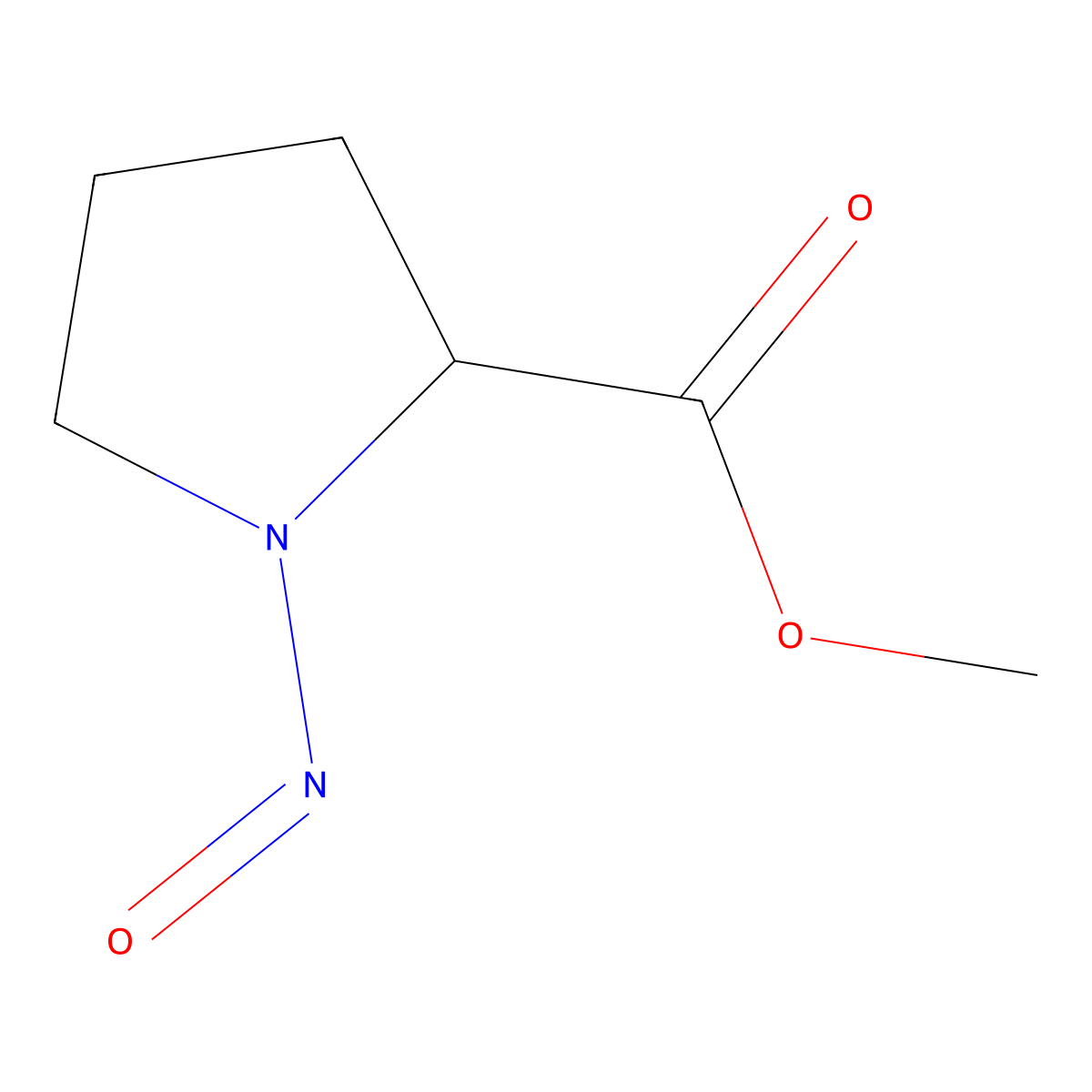 Methyl (S)-1-nitroso-2-pyrrolidinecarboxylate molecular structure, CAS 35909-01-4