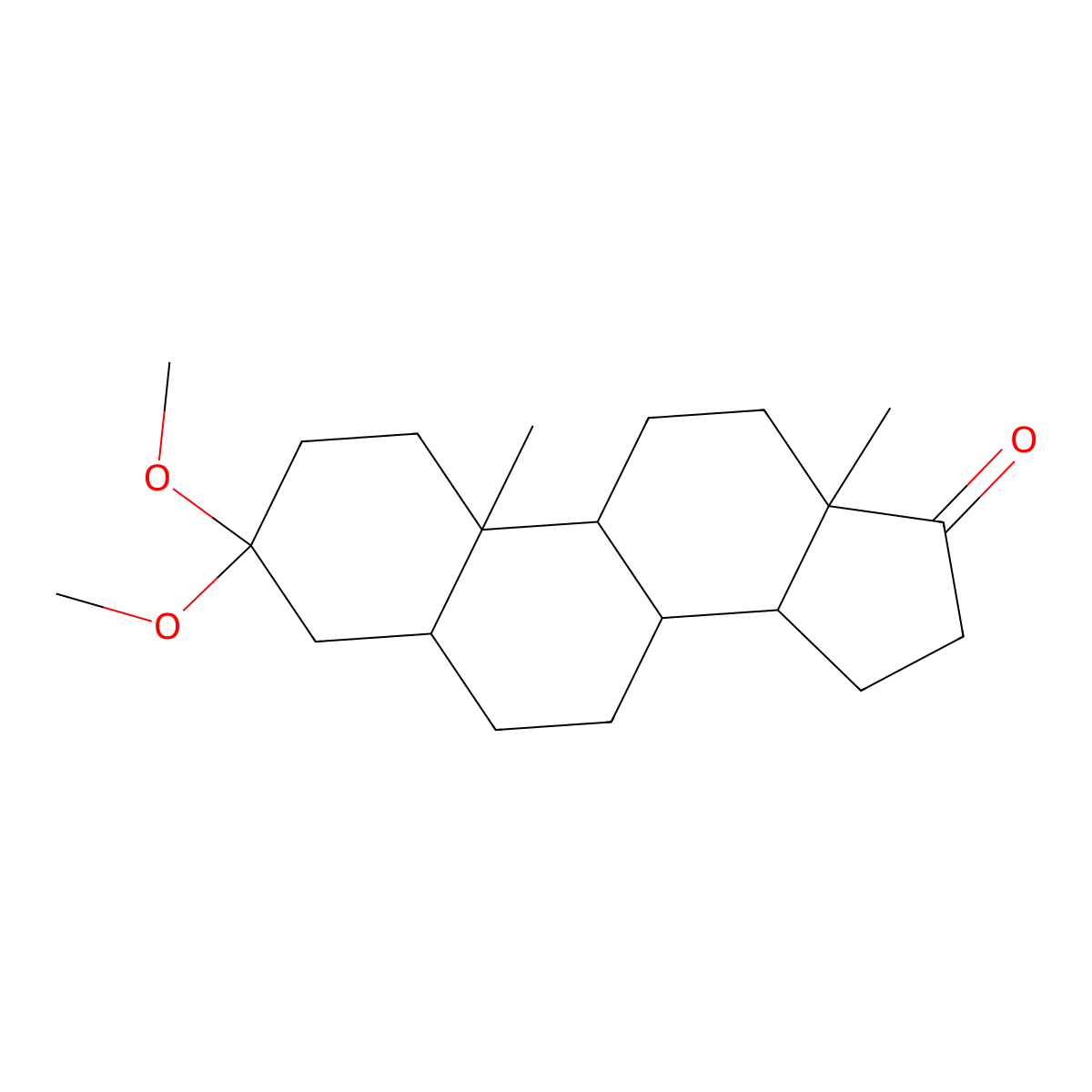 3,3-(Dimethoxy)-5alpha-androstan-17-one molecular structure, CAS 3591-19-3