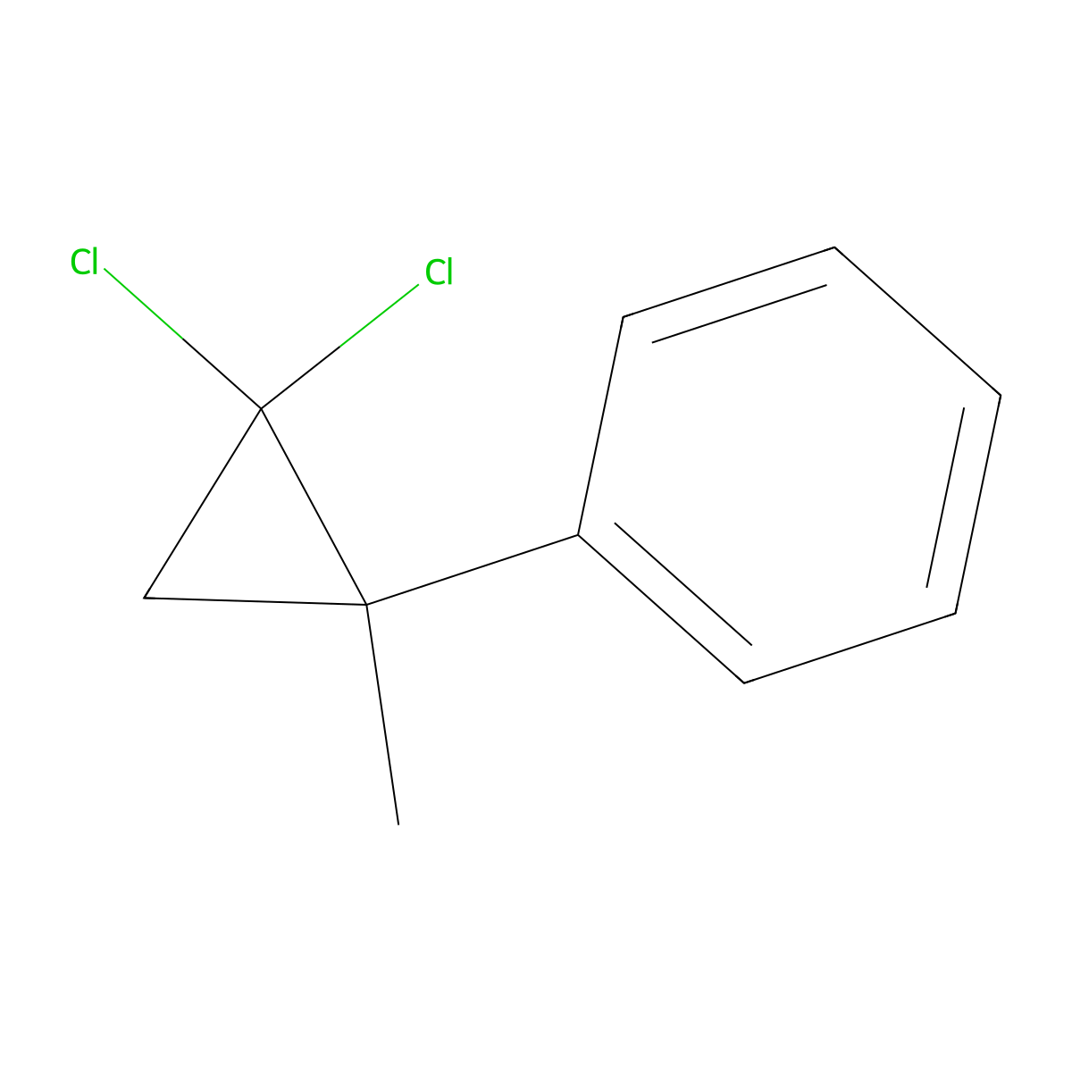 Benzene, (2,2-dichloro-1-methylcyclopropyl)- molecular structure, CAS 3591-42-2