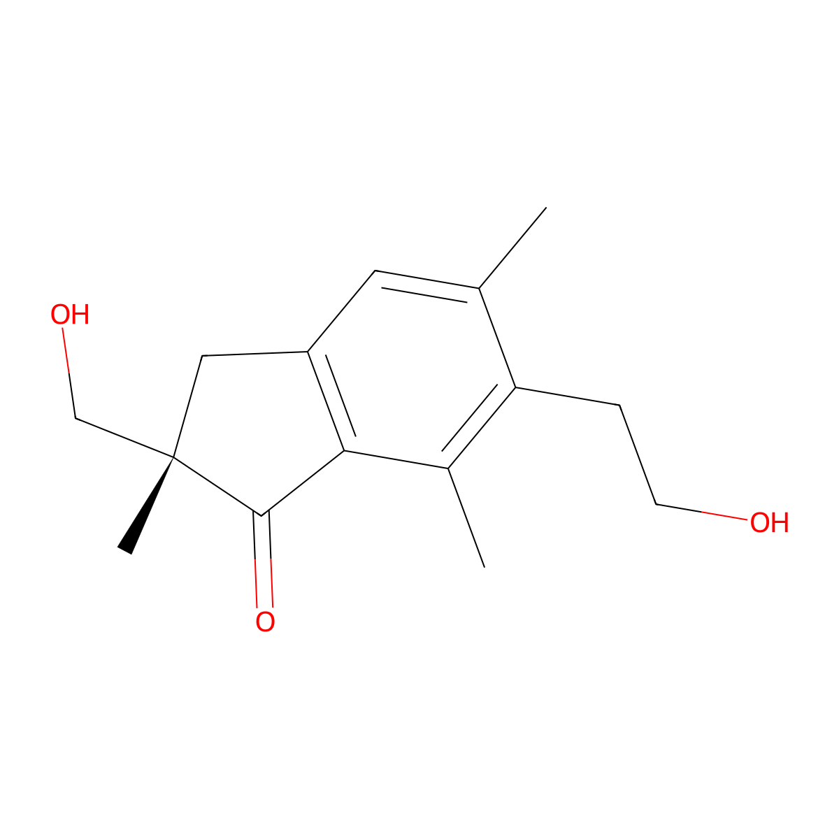 (2S)-2,3-Dihydro-6-(2-hydroxyethyl)-2-(hydroxymethyl)-2,5,7-trimethyl-1H-inden-1-one molecular structure, CAS 35910-16-8