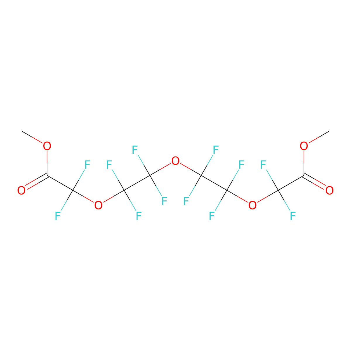 Methyl 4,4,6,6,7,7,9,9,10,10,12,12-dodecafluoro-3-oxo-2,5,8,11-tetraoxatridecan-13-oate molecular structure, CAS 35910-59-9