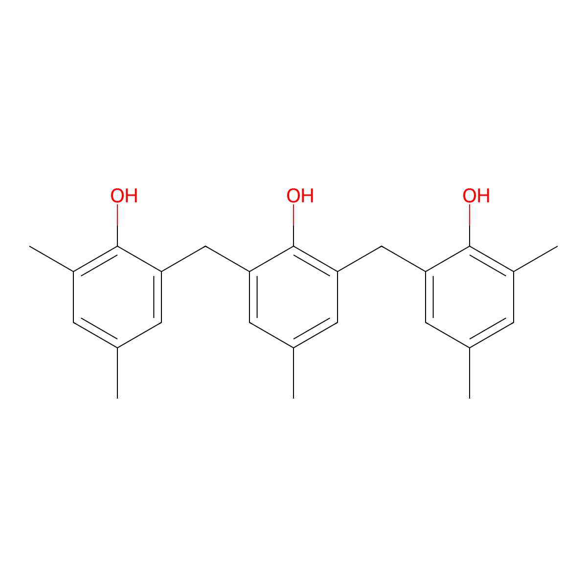 2-[[2-Hydroxy-3-[(2-hydroxy-3,5-dimethylphenyl)methyl]-5-methylphenyl]methyl]-4,6-dimethylphenol molecular structure, CAS 35924-04-0