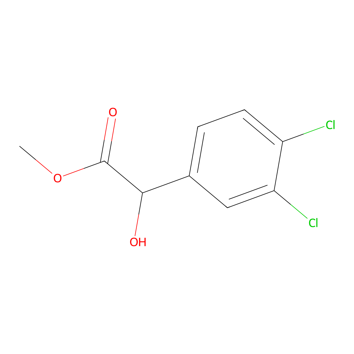 Methyl 2-(3,4-dichlorophenyl)-2-hydroxyacetate molecular structure, CAS 35925-27-0