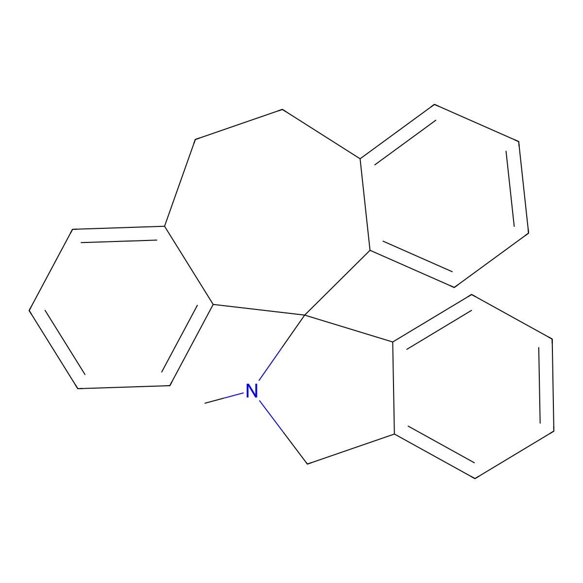 2',3',10,11-tetrahydro-2'-methylspiro[5H-dibenzo[a,d]cycloheptene-5,1'-[1H]isoindole] molecular structure, CAS 35926-76-2