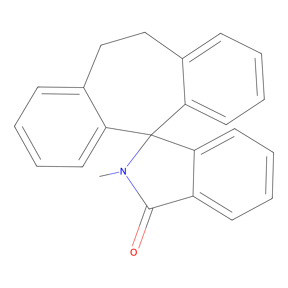 10,11-Dihydro-2'-methylspiro(5H-dibenzo(a,d)cycloheptene-5,1'-(1H)isoindole)-3'(2'H)-one molecular structure, CAS 35926-77-3