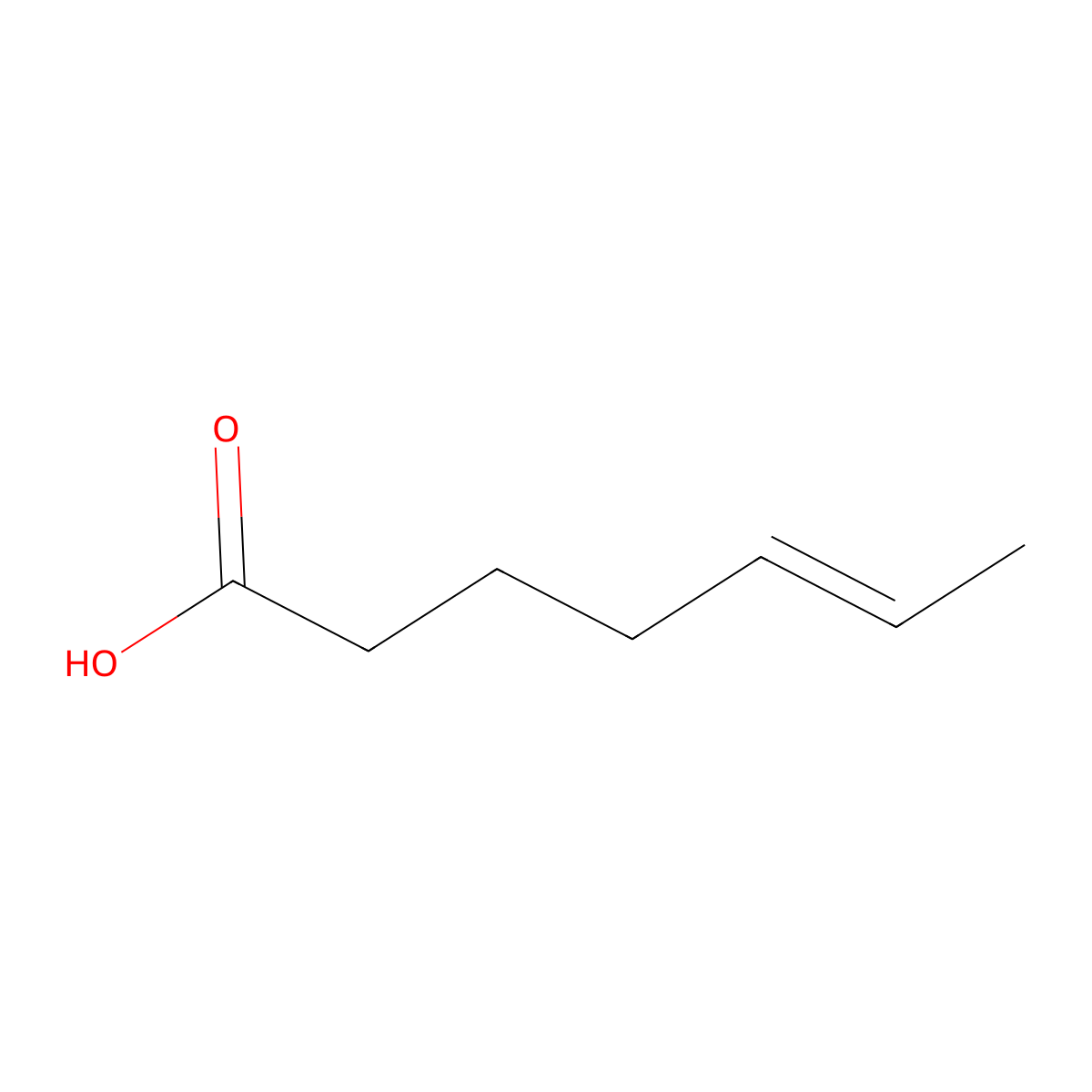 Hept-5-enoic acid molecular structure, CAS 3593-00-8