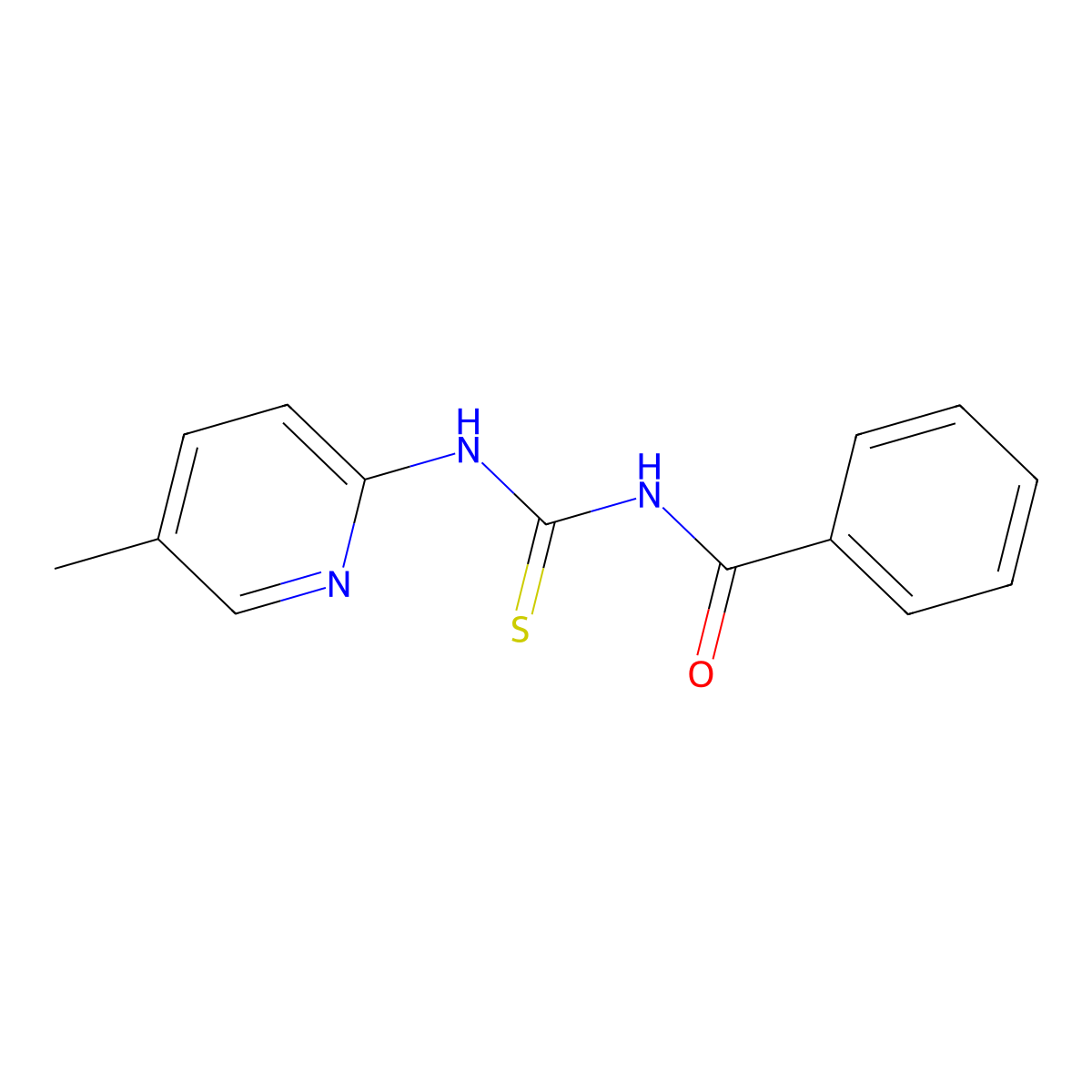 N-[(5-methylpyridin-2-yl)carbamothioyl]benzamide molecular structure, CAS 35939-14-1