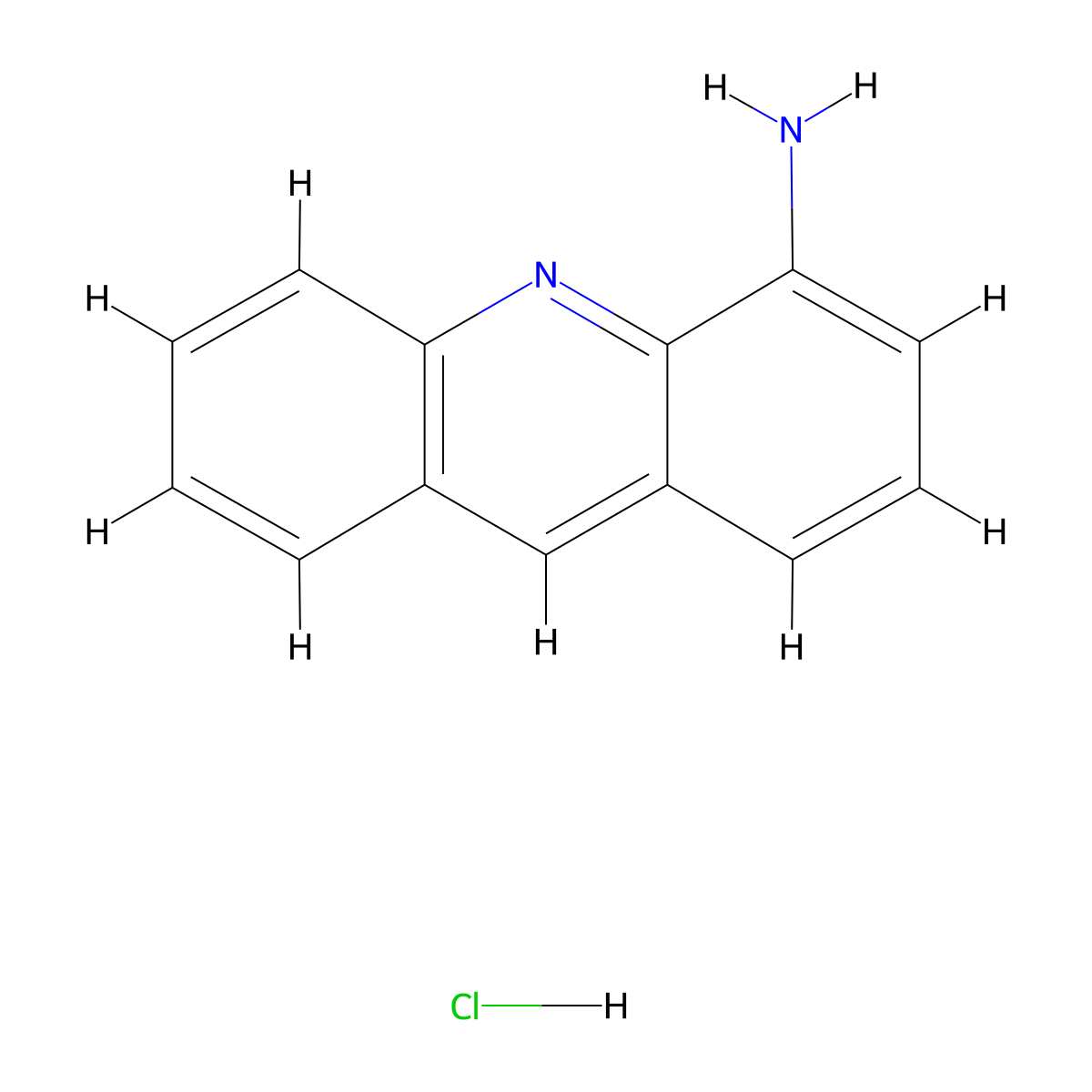 Acridin-4-amine hydrochloride molecular structure, CAS 3594-53-4