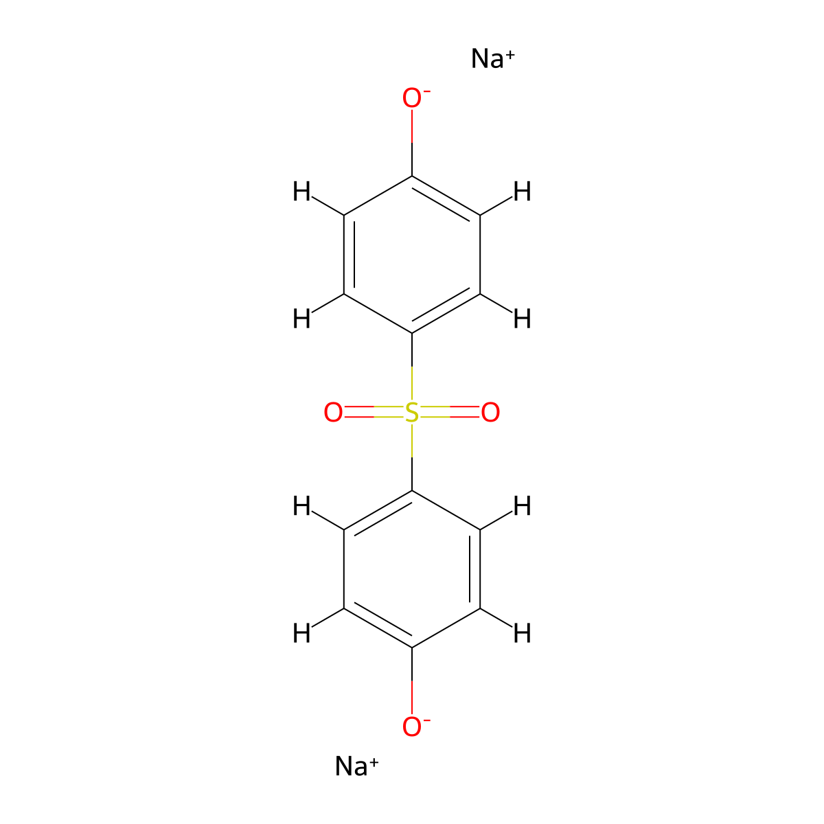 Phenol, 4,4'-sulfonylbis-, sodium salt (1:2) molecular structure, CAS 3594-55-6