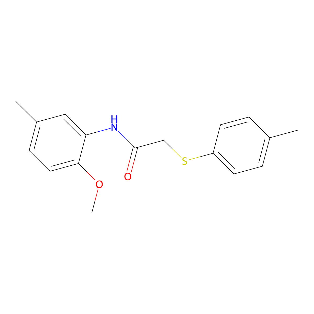 N-(2-methoxy-5-methylphenyl)-2-(4-methylphenyl)sulfanylacetamide molecular structure, CAS 359410-87-0