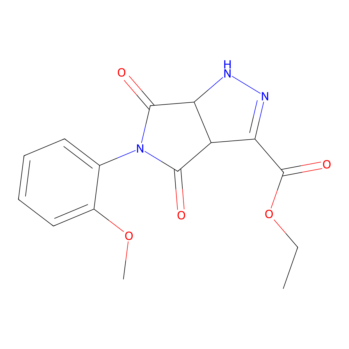 ethyl 5-(2-methoxyphenyl)-4,6-dioxo-3a,6a-dihydro-1H-pyrrolo[3,4-c]pyrazole-3-carboxylate molecular structure, CAS 359418-10-3