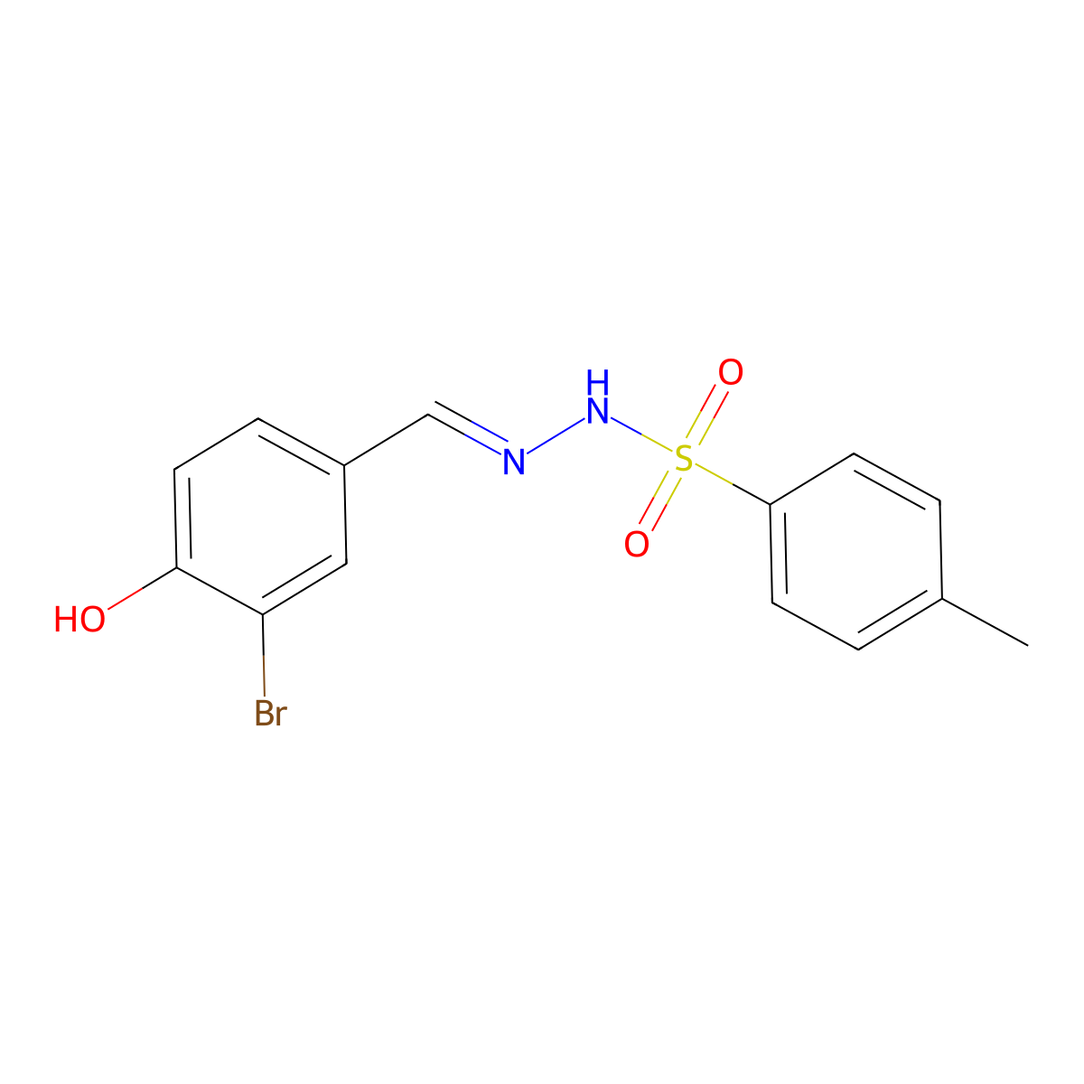 N'-(3-Bromo-4-hydroxybenzylidene)-4-methylbenzenesulfonohydrazide molecular structure, CAS 359422-09-6