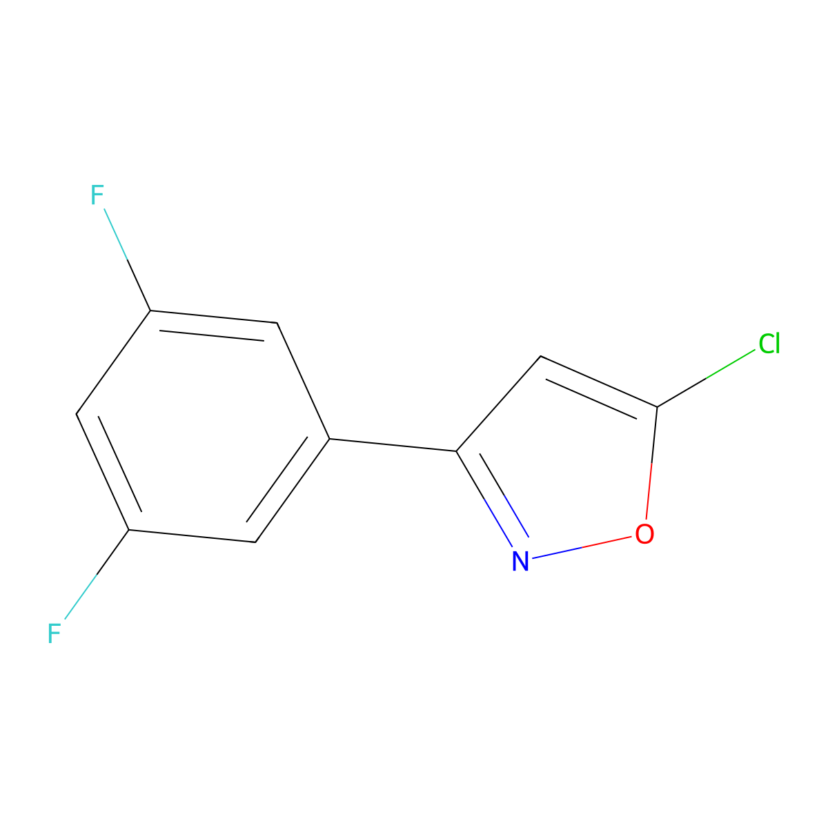 5-Chloro-3-(3,5-difluorophenyl)isoxazole molecular structure, CAS 359424-44-5