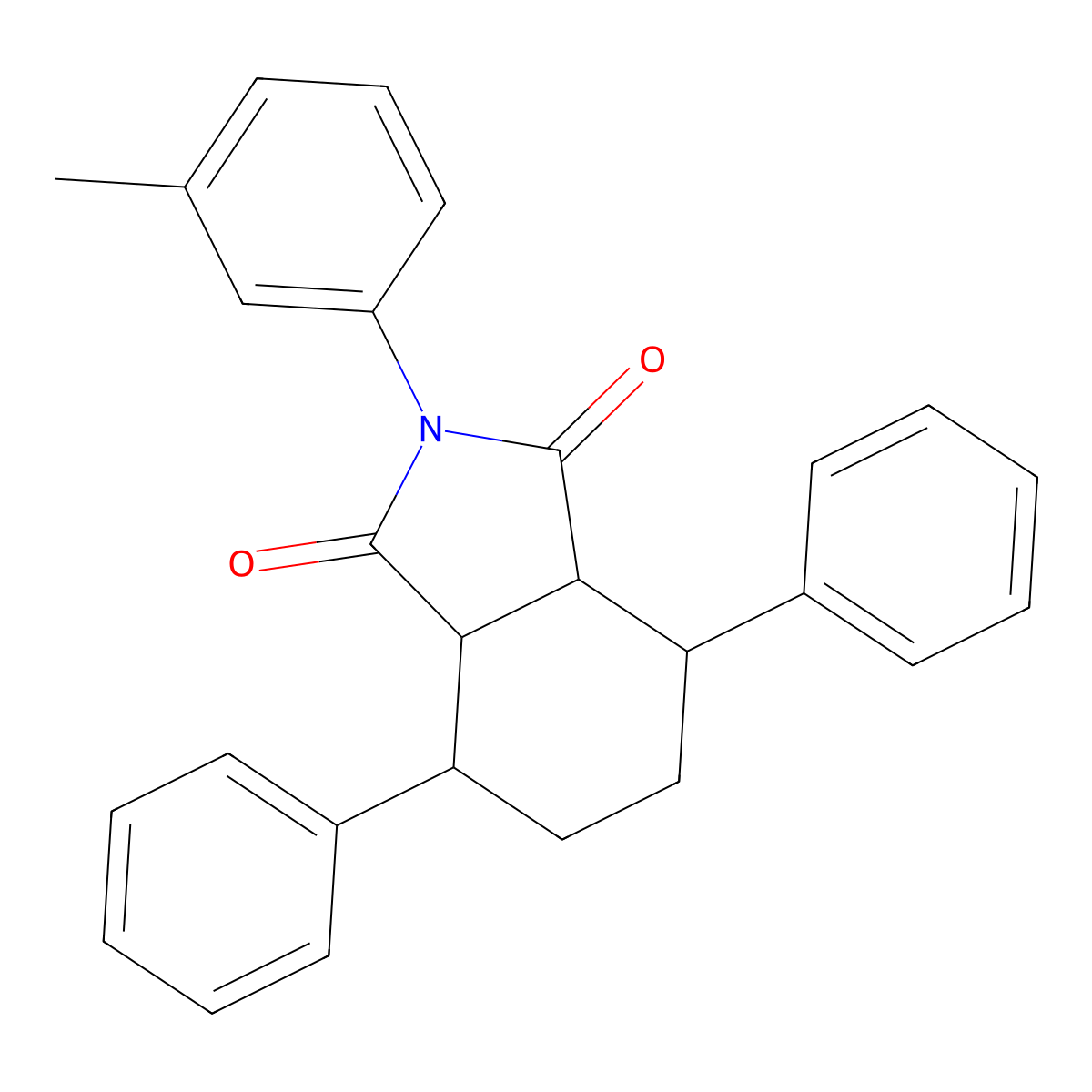 2-(3-Methylphenyl)-4,7-diphenyl-3a,4,5,6,7,7a-hexahydroisoindole-1,3-dione molecular structure, CAS 359428-83-4