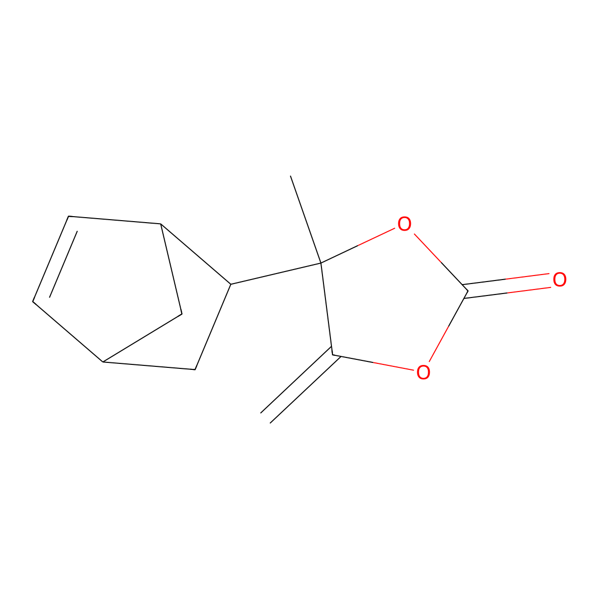 4-Bicyclo[2.2.1]hept-5-en-2-yl-4-methyl-5-methylene-1,3-dioxolan-2-one molecular structure, CAS 359428-86-7