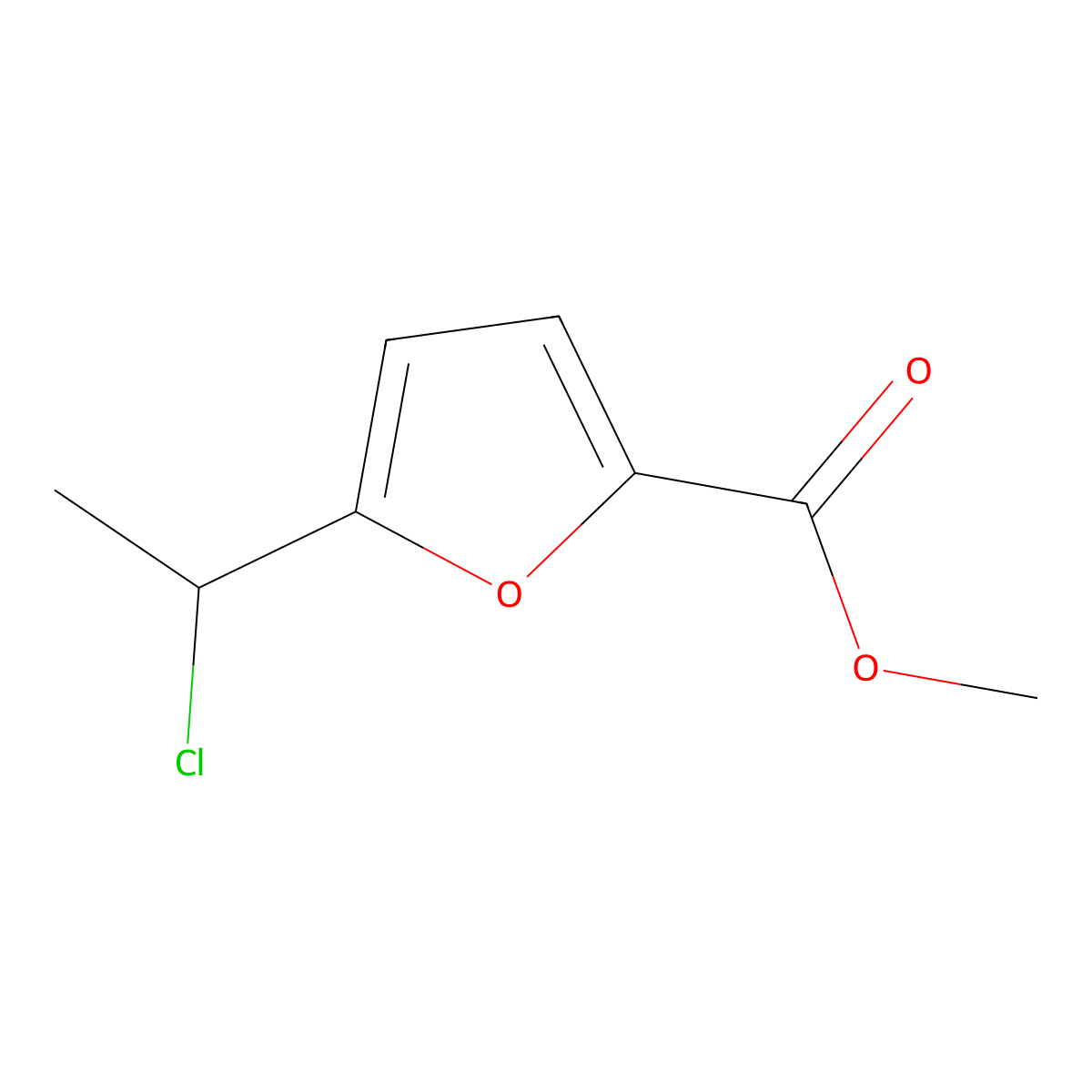 Methyl 5-(1-chloroethyl)furan-2-carboxylate molecular structure, CAS 35943-22-7