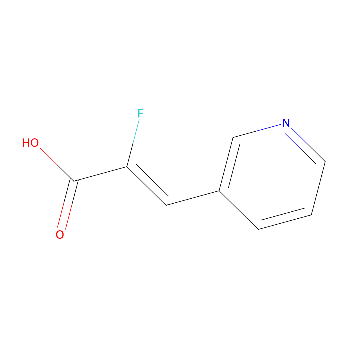 Z-2-Fluoro-3-(3-pyridyl)acrylic acid molecular structure, CAS 359435-42-0