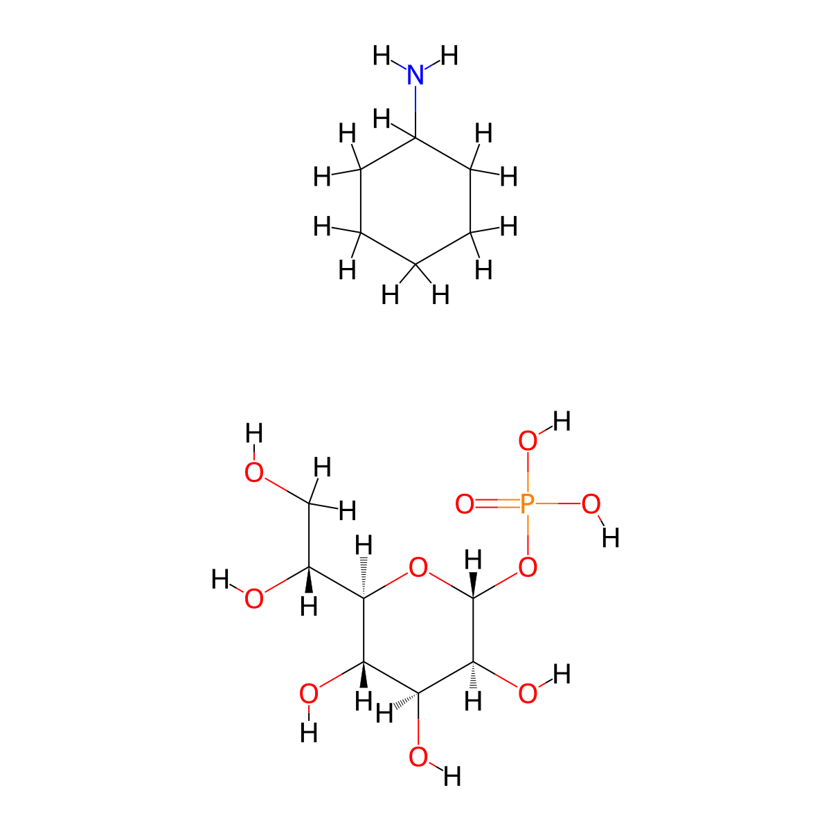 (D-Glycero-a-D-manno-heptopyranosyl)-dihydogenphosphate, Cyclohexylammonium Salt molecular structure, CAS 359435-45-3