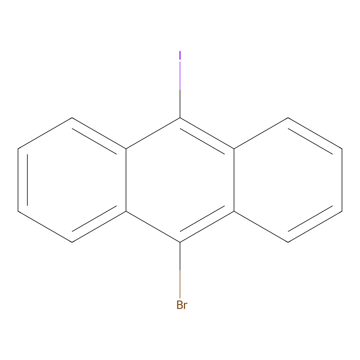 9-Bromo-10-iodoanthracene molecular structure, CAS 359435-47-5