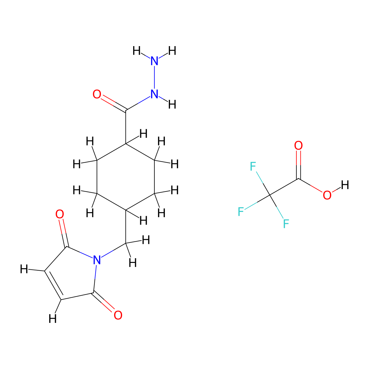 4-(Maleimidomethyl)cyclohexane-1-carboxyl-hydrazide, Trifluoroacetic Acid Salt molecular structure, CAS 359436-59-2